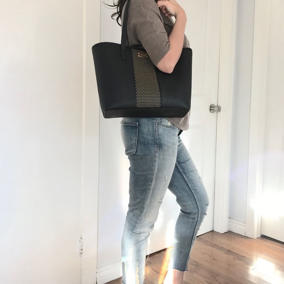 Authentic MK Microstud center stripe leather tote - Picture 7 of 7